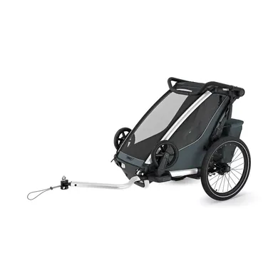 Fahrradanhänger, THULE, Grau – Besonderheit: 4 Aktivitäten – Radfahren, Joggen, Spazieren und Skifahren (Jogging- und Skisets separat erhältlich)