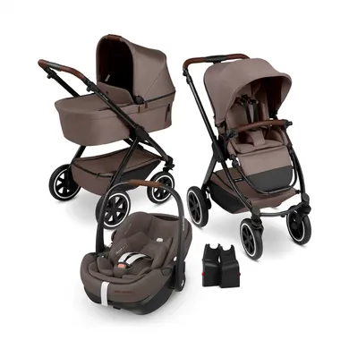 Kinderwagen Komplettsets, ABC DESIGN, Beige – Besonderheit: Set bestehend aus Kombikinderwagen, Babyschale und Adaptern