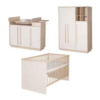 Babyzimmer Sets, roba, Weiß – Besonderheit: Set bestehend aus Gitterbett, Wickelkommode und 3-türigem Kleiderschrank