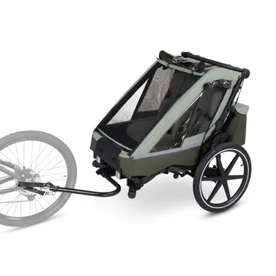 Fahrradanhänger, ABC DESIGN, Grün – Besonderheit: 3in1 Fahrradanhänger: zum Spazierengehen, Joggen & Radfahren
