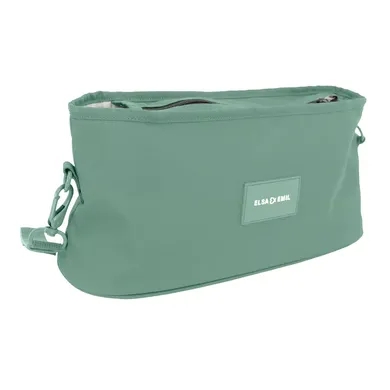 Kinderwagen Taschen, ELSA & EMIL, Grün – Besonderheit: ein großes Hauptfach, drei Innenfächer und ein Getränkefach