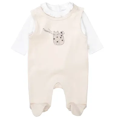 Strampler, STACCATO, Beige – Besonderheit: Set bestehend aus Strampler und Langarmshirt