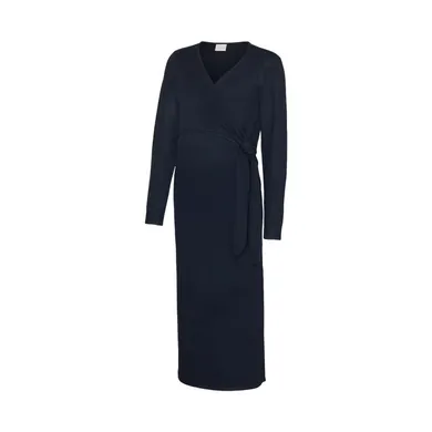 Kleider & Röcke, Mamalicious, Blau – Besonderheit: bequemes Strickkleid in Wickel-Optik