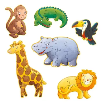 Puzzle, DJECO, Mehrfarbig – Besonderheit: 6 Puzzles mit unterschiedlich vielen Teilen