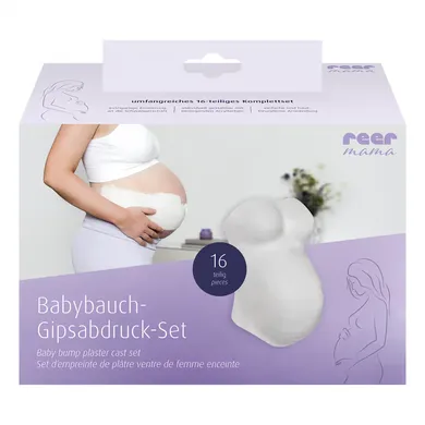 Gipsabdrücke, reer mama, Weiß – Besonderheit: 16-teiliges Set mit Acrylfarben