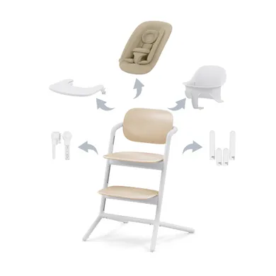 Treppenhochstühle, cybex, Beige – Besonderheit: mitwachsender Hochstuhl zur lebenslangen Nutzung ab Geburt