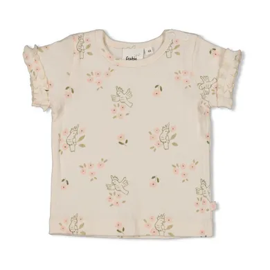 Kurzarmshirts, FEETJE, Beige – Besonderheit: aus 96% Baumwolle