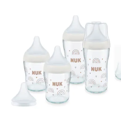 Babyfläschchen, NUK, Transparent – Besonderheit: passt sich Babys natürlichem Trinkverhalten an - weich und flexibel