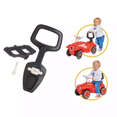 Bobby Car & Zubehör, BIG, Schwarz – Besonderheit: 2 in 1 Lauflernhilfe mit Kippschutzfunktion und Rückenlehne