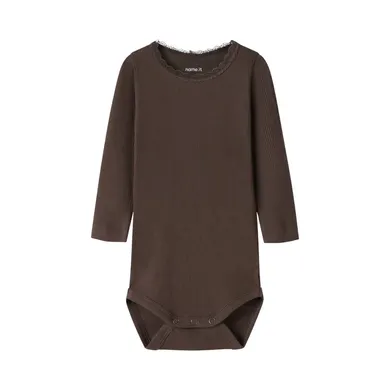 Langarmbodys, name it, Braun – Besonderheit: aus 57% Baumwolle (davon mindestens 50% aus Bio-Baumwolle), 38% Modal TENCEL™, 5% Elasthan