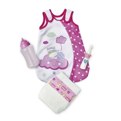 Puppen & Puppenwagen, Simba – Besonderheit: enthält 1x Fläschchen, 1x Zahnbürste, 1x Windel, 1x Schlafsack