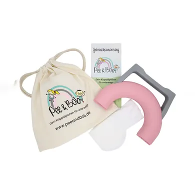 Töpfchen, Pee & Bob, Pink – Besonderheit: mit Klapptöpfchen, 5 Einweg-Einlegetüten, Baumwollsäckchen und Gebrauchsanweisung