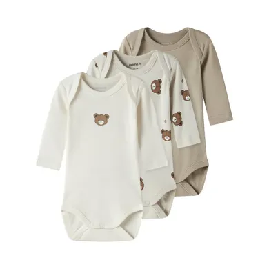 Langarmbodys, name it, Beige – Besonderheit: praktische Druckknöpfe im Schritt