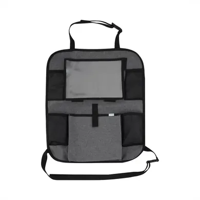 Autositzauflagen & -schoner, LITTLE ONE, Grau – Besonderheit: mit 4 Netztaschen für Trinkflaschen, einem Tablet-Fachund einer geräumigen Tasche für Windeln, Bücher, Spielzeug