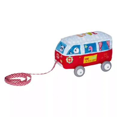 Schiebetiere, DIE SPIEGELBURG, Mehrfarbig – Besonderheit: Hippie-Bus aus kuschelweichem Plüsch