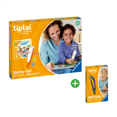 Soundbücher, Ravensburger, Schwarz – Besonderheit: Set bestehend aus tiptoi® Starter-Set und schwarzer Stift-Hülle