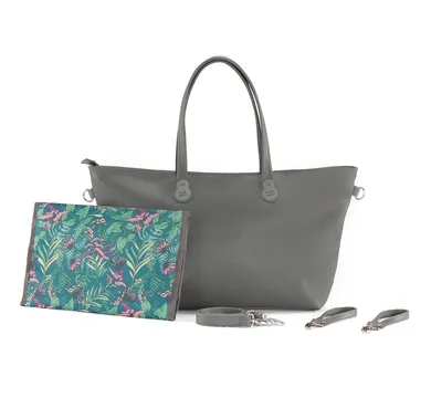 Wickeltaschen, Kinderkraft, Grau – Besonderheit: geräumige Shopper-Tasche inkl. Wickelunterlage von Kinderkraft