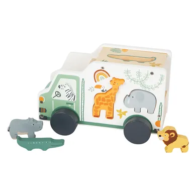 Steckspielzeug, small foot, Mehrfarbig – Besonderheit: 2 in 1 - Steckspiel & Holzfahrzeug