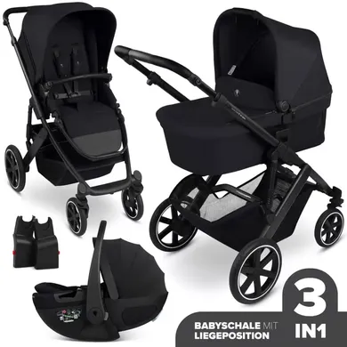 Kinderwagen Komplettsets, ABC DESIGN, Grau – Besonderheit: Set bestehend aus Kombi-Kinderwagen Salsa Core, Babyschale Calla und passenden Adaptern