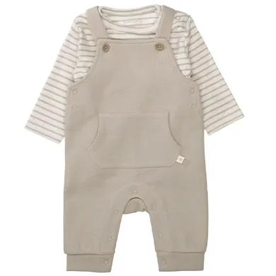 Strampler, STACCATO, Beige – Besonderheit: Set aus Latzhose und Langarmshirt