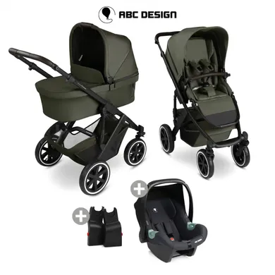 Kinderwagen Komplettsets, ABC DESIGN, Grün – Besonderheit: Set bestehend aus Kombi-Kinderwagen, Babyschale und passenden Adaptern