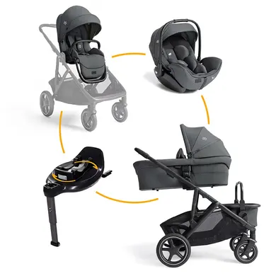 Kinderwagen Komplettsets, Joie signature, Braun – Besonderheit: Set bestehend aus Kombi-Kinderwagen, Babyschale und passender Basisstation