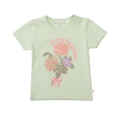 Kurzarmshirts, BASEFIELD, Grün – Besonderheit: aus 100% Baumwolle