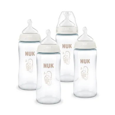 Babyfläschchen, NUK, Weiß – Besonderheit: 4 Glasflaschen mit jeweils ca. 240 ml