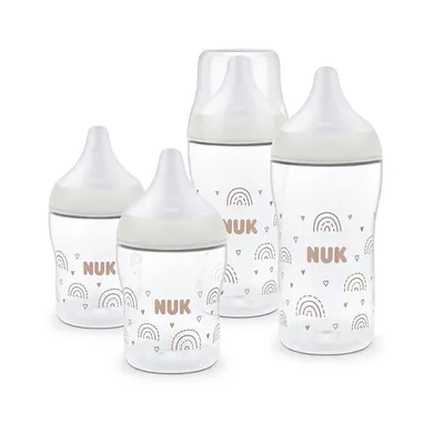Babyfläschchen, NUK, Transparent – Besonderheit: passt sich Babys natürlichem Trinkverhalten an - weich und flexibel