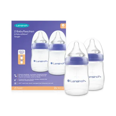 Babyfläschchen, Lansinoh, Transparent – Besonderheit: mit NaturalWave® Sauger