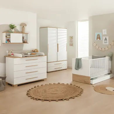 Babyzimmer Sets, PAIDI, Weiß – Besonderheit: Set aus Kinderbett, Wickelkommode und Wickelaufsatz