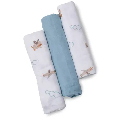 Mullwindeln, LITTLE ONE, Blau – Besonderheit: aus 100% Baumwolle