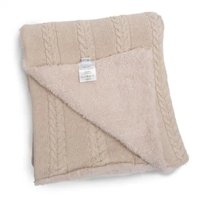 Strickdecken, JACKY, Pink – Besonderheit: Strickdecke mit Kuschelrückseite