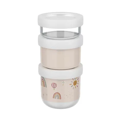 Brotdosen & Snackboxen, MEPAL, Beige – Besonderheit: Set aus 3 stapelbaren Schalen