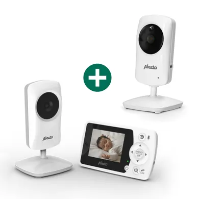 Video Babyphone, Alecto baby, Weiß – Besonderheit: Set aus Video-Babyphone mit 2 Kameras