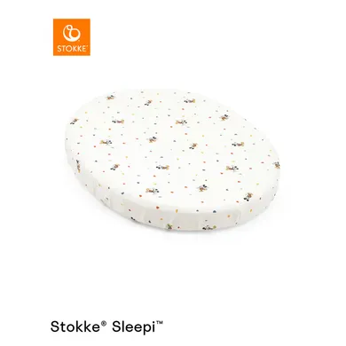 Spannbettlaken, STOKKE, Weiß – Besonderheit: passend für die ovale Sleepi™ Mini V3 Bettmatratze von Stokke®