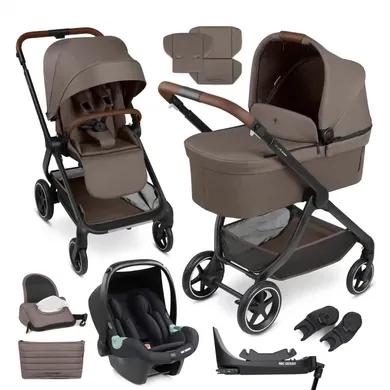 Kinderwagen Komplettsets, ABC DESIGN, Beige – Besonderheit: 3in1 Set mit Kinderwagen, Babywanne, Babyschale und Zubehör