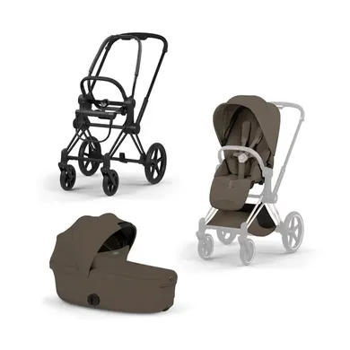 Kinderwagen Komplettsets, cybex PLATINUM, Braun – Besonderheit: Set bestehend aus Rahmen, Babywanne und Sitzpaket