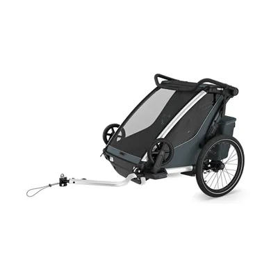 Fahrradanhänger, THULE, Grau – Besonderheit: 4 Aktivitäten – Radfahren, Joggen, Spazieren und Skifahren (Jogging- und Skisets separat erhältlich)