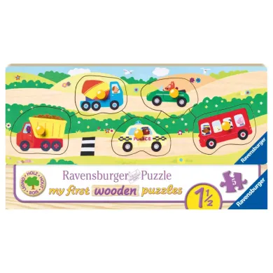 Holzpuzzle, Ravensburger, Mehrfarbig – Besonderheit: farbige Greifknöpfe