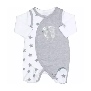 Strampler, STACCATO, Grau – Besonderheit: Set bestehend aus Strampler und Shirt