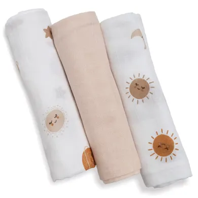 Mullwindeln, LITTLE ONE, Beige – Besonderheit: aus 100% Baumwolle