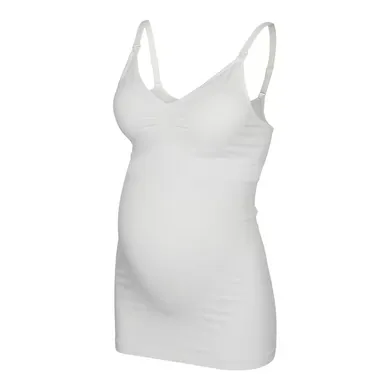 Umstandsoberteile, Mamalicious, Weiß – Besonderheit: weiches und elastisches 2-in-1 Tanktop