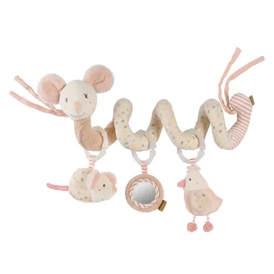 Kinderwagen Spielzeug, fehn, Pink – Besonderheit: mit Rassel, Quietsche, Raschelpapier, Spiegel und Greifring