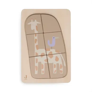 Holzpuzzle, jollein, Braun – Besonderheit: 6 verschiedene Teile