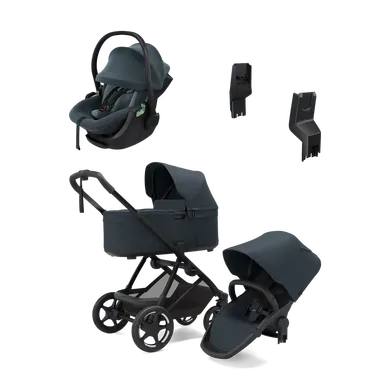 Kinderwagen Komplettsets, THULE, Blau – Besonderheit: Set bestehend aus Kombi-Kinderwagen, Babyschale und Adaptern