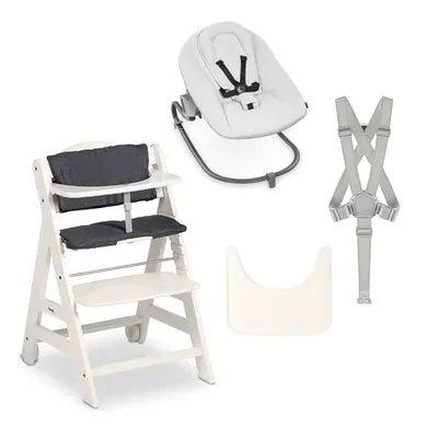 Treppenhochstühle, hauck, Mehrfarbig – Besonderheit: Set bestehend aus Hochstuhl, Sitzkissen, Sicherheitsgurt, Tisch und Wippe