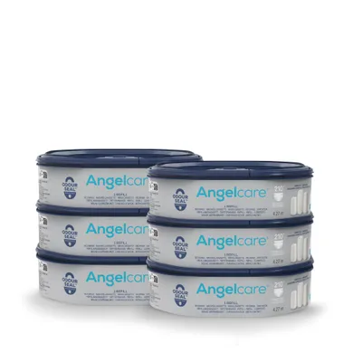Angelcare, Grau – Besonderheit: Inhalt: 6x Angelcare Nachfüllkassetten – 1 Kassette fasst bis zu ca. 210 Windeln