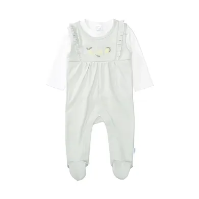 Strampler, LITTLE ONE, Grün – Besonderheit: Set bestehend aus einem Strampler und einem Langarmshirt