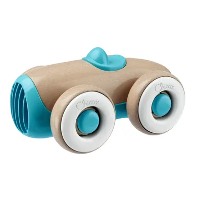 Spielzeugautos, chicco, Blau – Besonderheit: aus recyceltem Kunststoff & Holz-Basismaterial